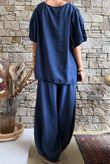 Randles Puff Sleeve Blouse Navy